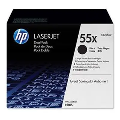 HP 55X 2-pack High Yield Black Original Toner Cartridges (CE255XD)