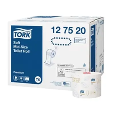 Tork T6 Soft Mid-Size Toilet Roll 2-Ply 90m (27 Pack)