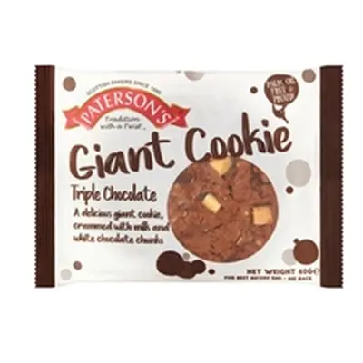 Patersons Giant Cookie Triple Chocolate 60g (Pack of 18) F5318