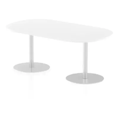 Italia 1800mm Poseur Boardroom Table White Top 725mm High Leg