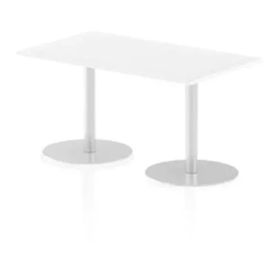 Italia 1400 x 800mm Poseur Rectangular Table White Top 725mm High Leg