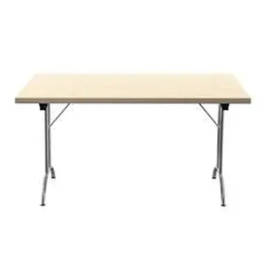 Allegro Folding Table 1400x800 Chrome Frame Maple top Ref OUFT1480CRMA