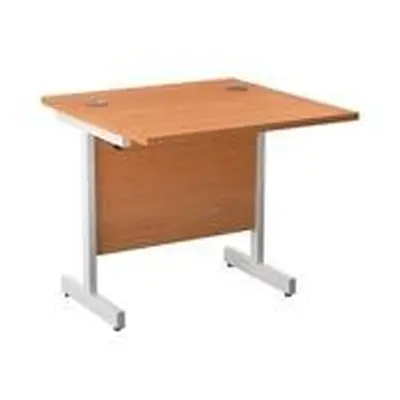 Mezzo Cantilever Workstation White Legs 800x800 Beech