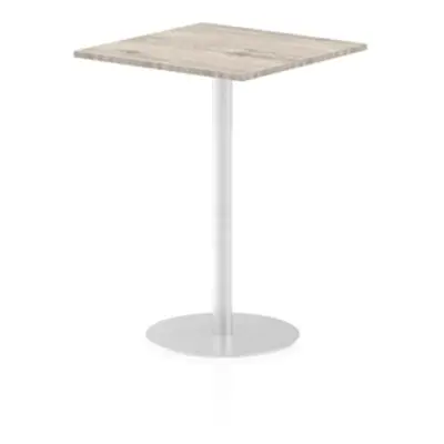 Italia 800mm Poseur Square Table Grey Oak Top 1145mm High Leg