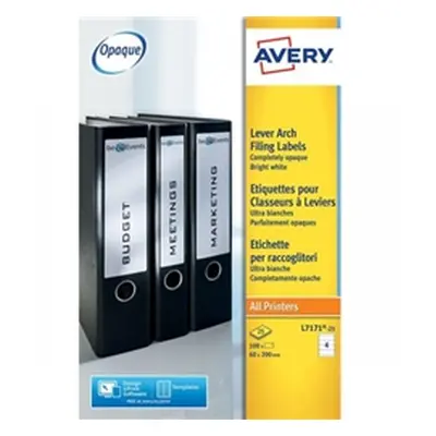 Avery L7171 Lever Arch Spine Laser Labels 200x60mm