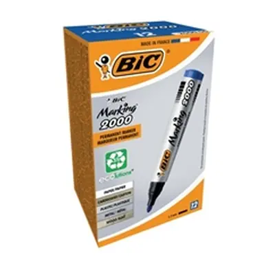 Bic 2000 Permanent Marker Bullet Tip Blue (Pack of 12) 8209143