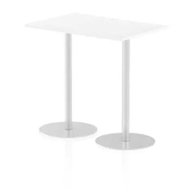 Italia 1200 x 800mm Poseur Rectangular Table White Top 1145mm High Leg