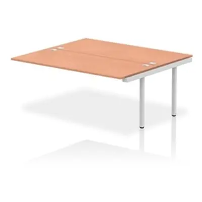 Impulse Bench B2B Ext Kit 1800 Silver Frame Office Bench Desk Beech