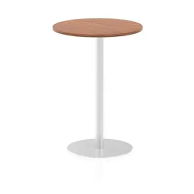 Italia 600mm Poseur Round Table Walnut Top 1145mm High Leg