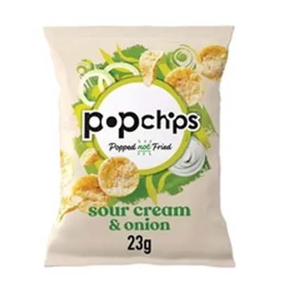 Popchips Sour Cream and Onion Crisps 23g (Pack of 24) 701432