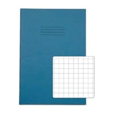 Rhino A4 Exercise Book 64 Page 10mm Squares S10 Light Blue (Pack 50)