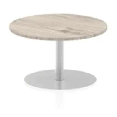 Italia 800mm Poseur Round Table Grey Oak Top 475mm High Leg