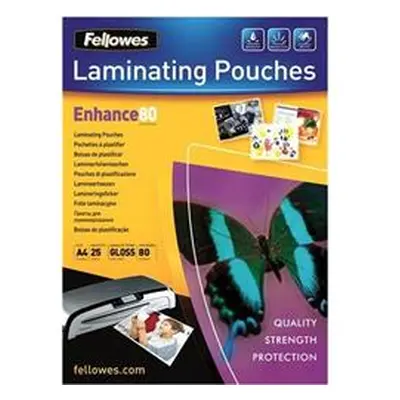 Fellowes (A4) Glossy 80 Micron Glossy Laminating Pouch (25 - 5396205