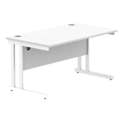 Office Rectangular Desk Steel Double Cantilever 1400X800 White/White