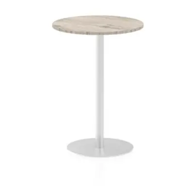 Italia 600mm Poseur Round Table Grey Oak Top 1145mm High Leg