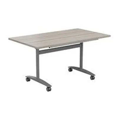 Allegro Table 1400x700 - Grey Oak Top and Silver Legs Ref OTT1470SVGO