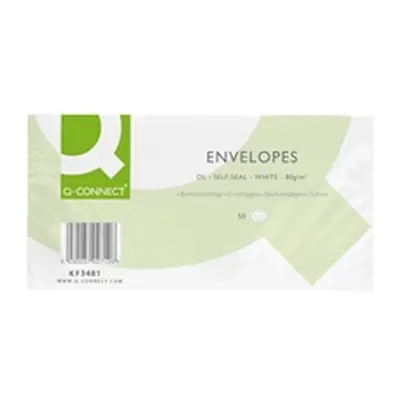 Q-Connect DL Envelopes Plain Wallet Self Seal 80gsm White - KF02712