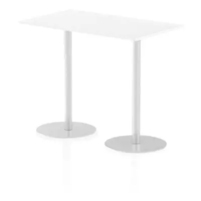 Italia 1400 x 800mm Poseur Rectangular Table White Top 1145mm High Leg