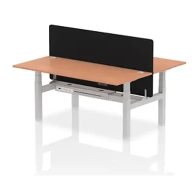 Air B2B 1800x800mm Adjustable 2P Bench Desk CP Beech/Silver + Screen