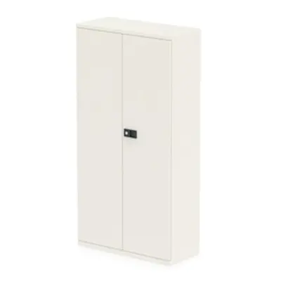 Qube by Bisley Stationery 1850mm 2-Door Cupboard White With Shelves