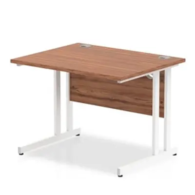 Impulse 1000/800 Rectangle White Cantilever Leg Desk Walnut - MI001904