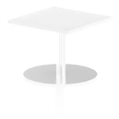 Italia 600mm Poseur Square Table White Top 475mm High Leg