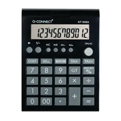 Q-Connect 12 Digit Business Table Top Calculator Medium Black KF19064