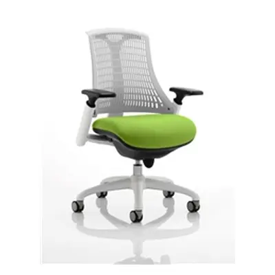 Flex Task Operator Chair White Back White Frame Swizzle Col