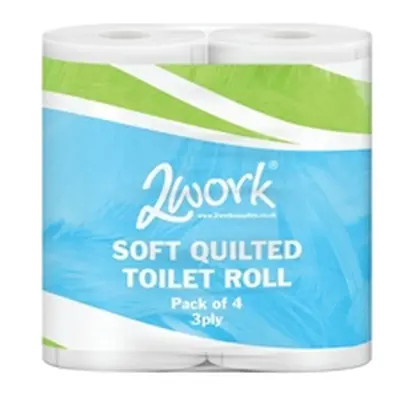 2Work Luxury 3-Ply Quilted Toilet Roll 200 Sheets (40 Pack) TQ4Pk