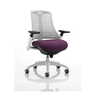 Flex Task Operator Chair White Back White Frame Purple Colo