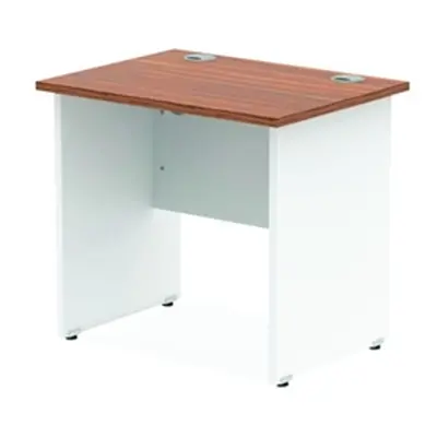 Impulse Panel End 800/600 Rectangle Desk Walnut Top White - TT000073