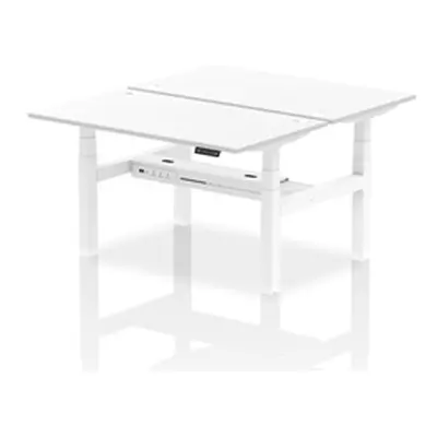 Air B2B 1400x800mm Height Adjustable 2P Bench Desk CP White/White