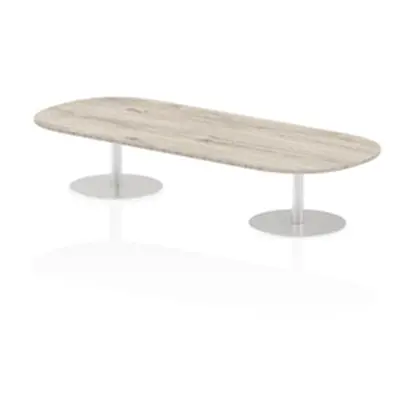 Italia 2400mm Poseur Boardroom Table Grey Oak Top 475mm High Leg