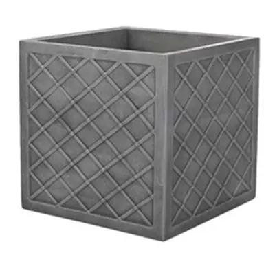 Lazio Pewter Small 32cm Square Planter {GN697}