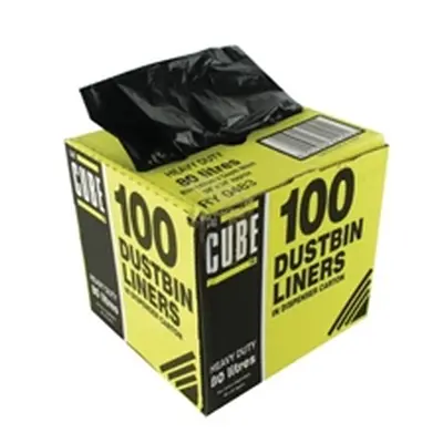 Le Cube Dustbin Liner Dispenser 80 Litre Black (100 Pack) 0