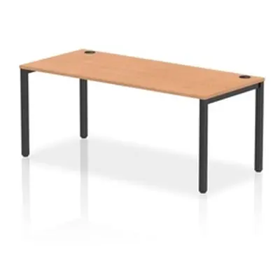 Impulse Bench Single Row 1800 Black Frame Office Bench Desk Oak