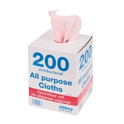 Anti-bacterial Cloths on a Roll 220x370mm Red (Pack of 200) 100247