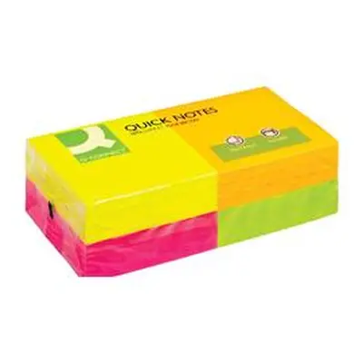 Q-Connect Quick Notes 76 x 76mm Neon (Pack of 12) Ref KF10508