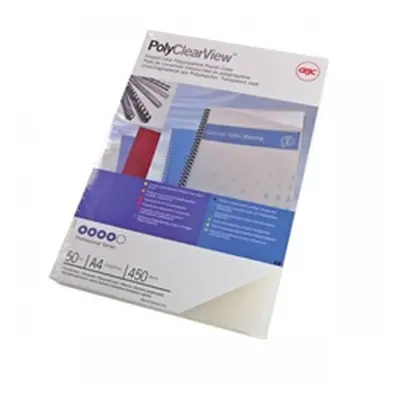 GBC PolyClearView A4 Frosted Clear Binding Covers (50 Pack)