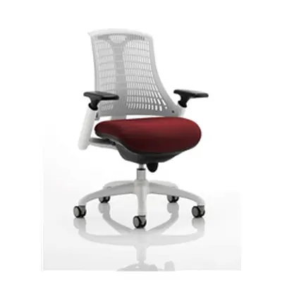 Flex Task Operator Chair White Back White Frame Chilli Colo