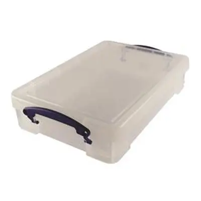 Really Useful 4L Plastic Storage Box With Lid 395x255x80mm Clear