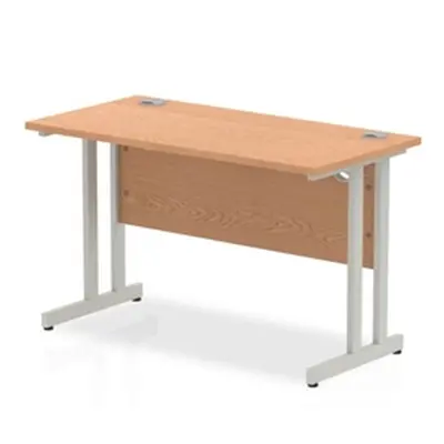 Impulse 1200/600 Rectangle Silver Cantilever Leg Desk Oak - MI002648