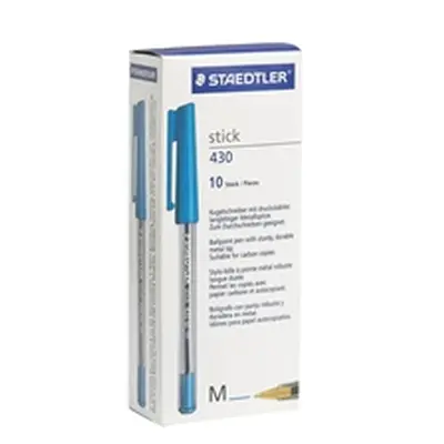 Staedtler 430 Stick Ball Pen Medium 1.0mm Tip [Pack 10] - 430M-3