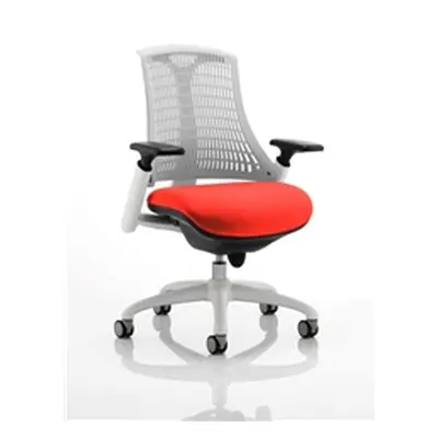 Flex Task Operator Chair White Back White Frame Pimento Col