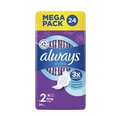 Always Ultra Pads Long With Wings Size 2 Sanitary Pads (Pack of 24)