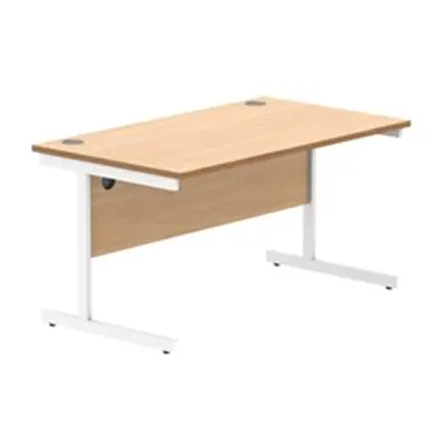 Office Rectangular Desk Steel Single Cantilever 1400X800 Beech/White