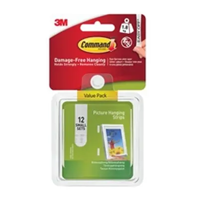 3M Command Small Picture Hanging Strips Value Pack White (Pack 12)