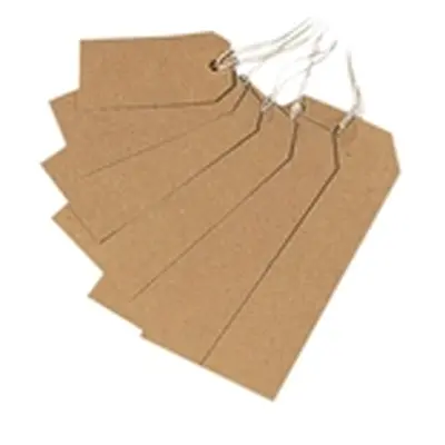 Strung Tag 70x35mm Buff (1000 Pack) KF01596