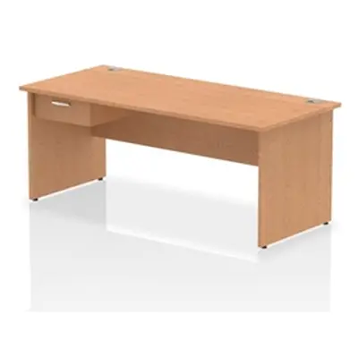 Impulse 1800x800 Desk Oak Top Panel End 1x1 Drawer Fixed Ped