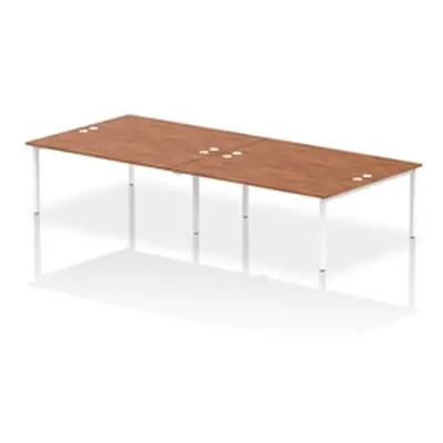 Impulse Bench B2B 4 Person 1800 White Frame Office Bench Desk Walnut